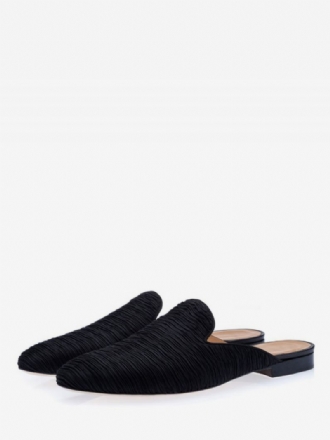 Herre Svart Semsket Loafer Mules Slip-on Sko