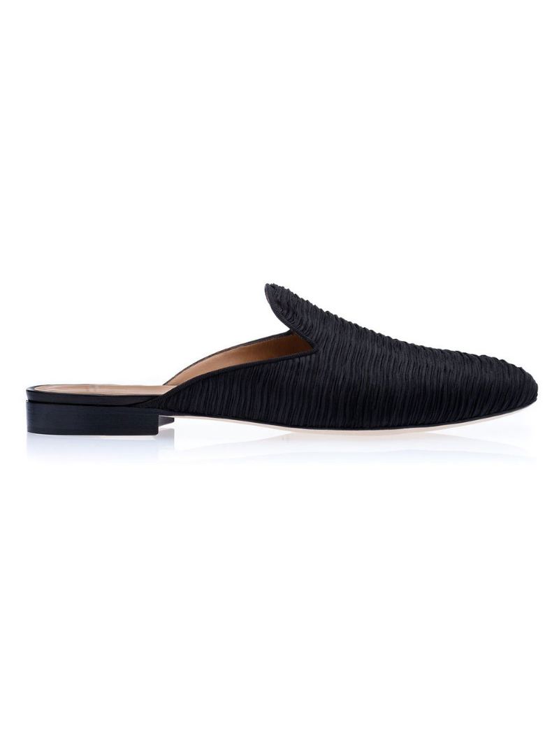 Herre Svart Semsket Loafer Mules Slip-on Sko - Svart