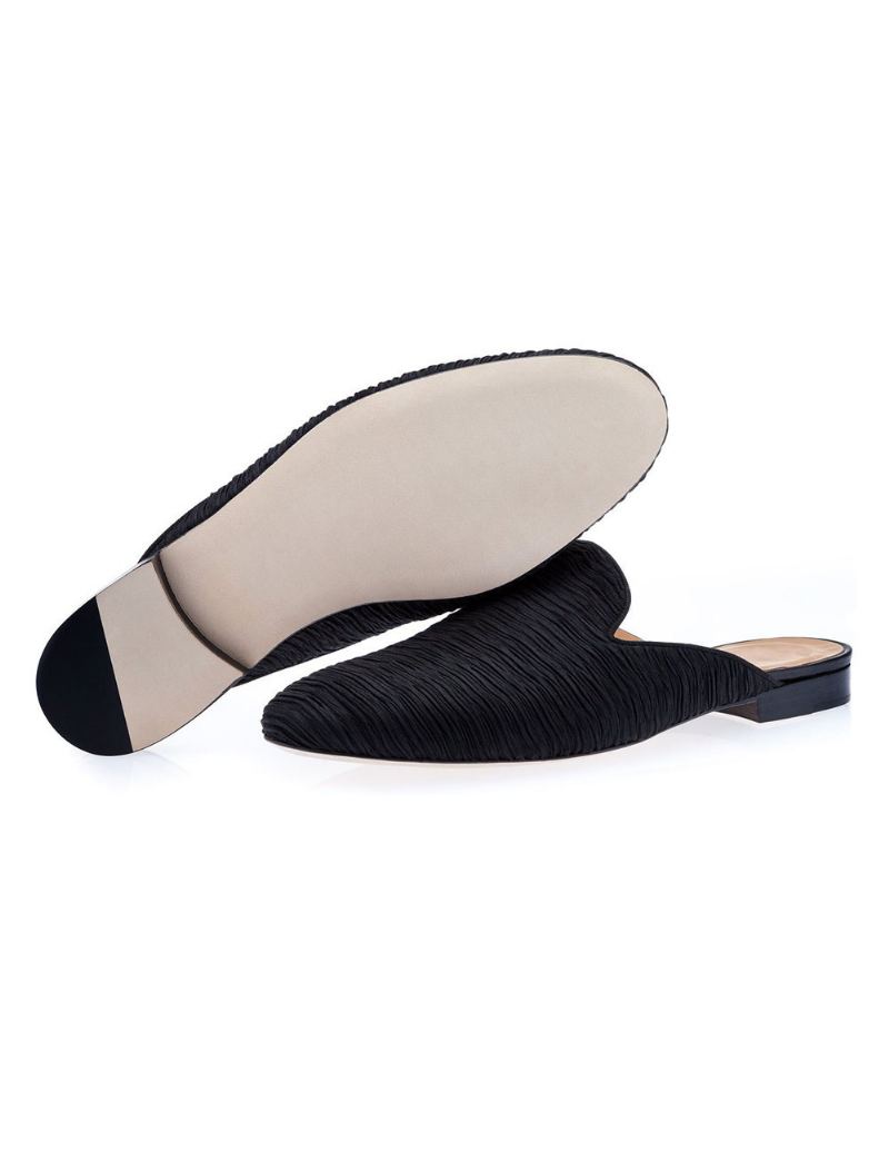 Herre Svart Semsket Loafer Mules Slip-on Sko - Svart