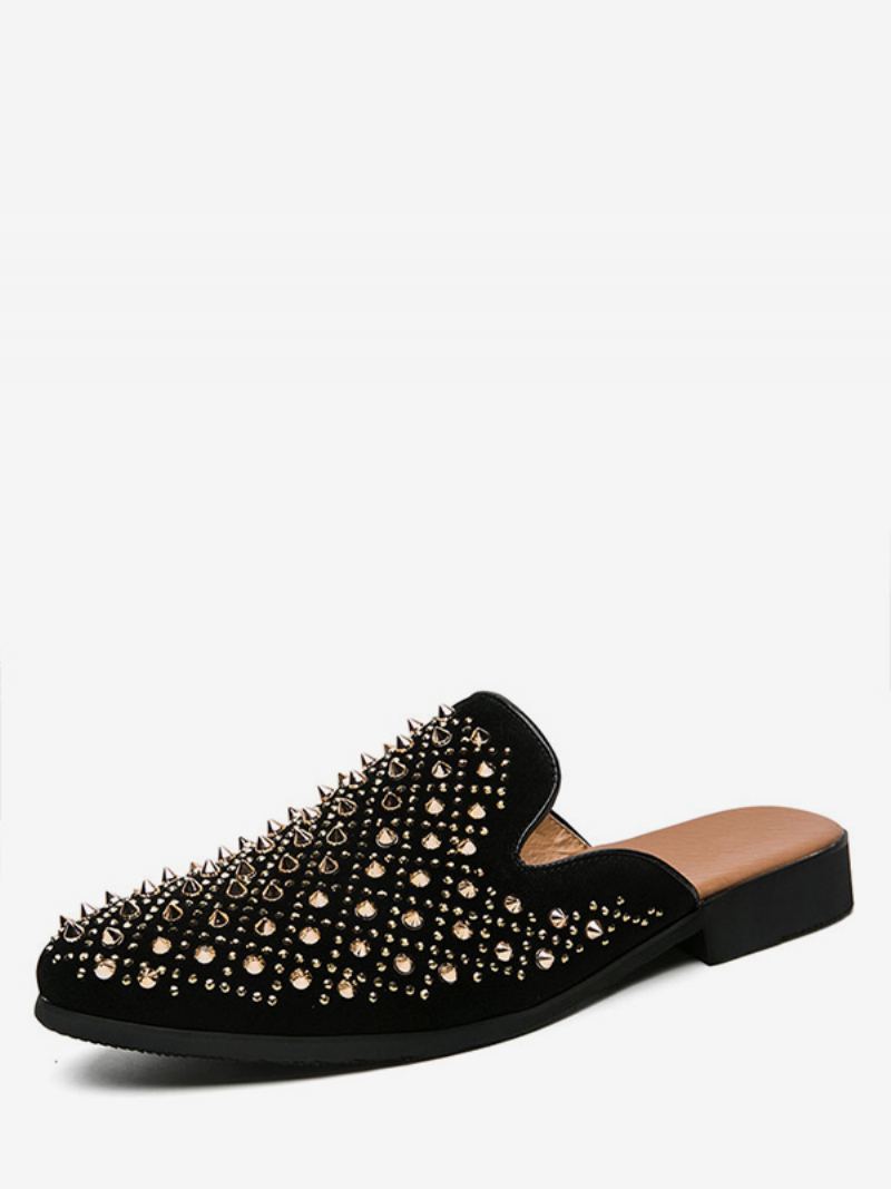 Herresandaler Slip-on Kunstverk Piggnagler Skinn Gummisåle Spike Mules