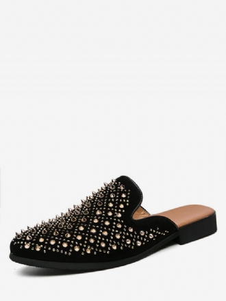 Herresandaler Slip-on Kunstverk Piggnagler Skinn Gummisåle Spike Mules