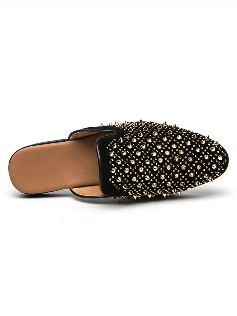 Herresandaler Slip-on Kunstverk Piggnagler Skinn Gummisåle Spike Mules - Gul