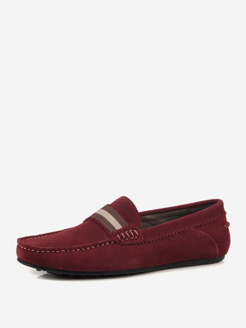 Kuskinn Loafer Slip On Sko For Menn - Rød