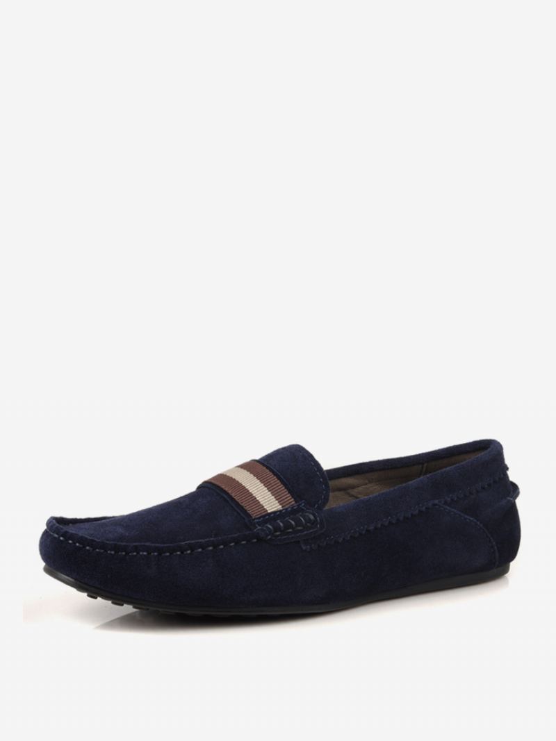 Kuskinn Loafer Slip On Sko For Menn - Dyp Blå