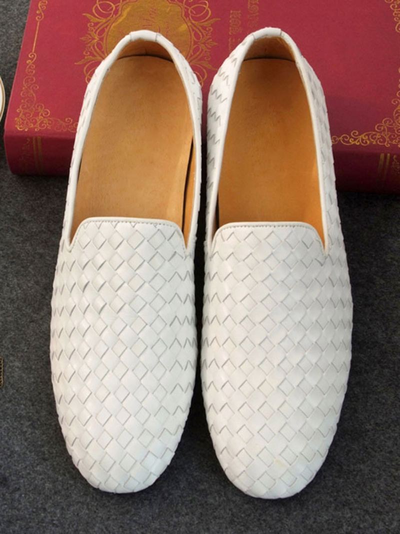 Kuskinn Slip On Loafer Sko For Menn - Hvit