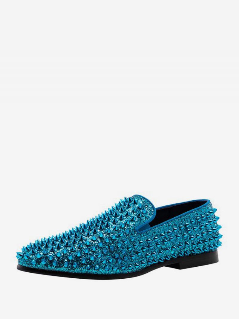 Loafer Sko For Herre Paljetter Glitter Spikes Nagler Slip-on Prom Party Bryllup - Teal