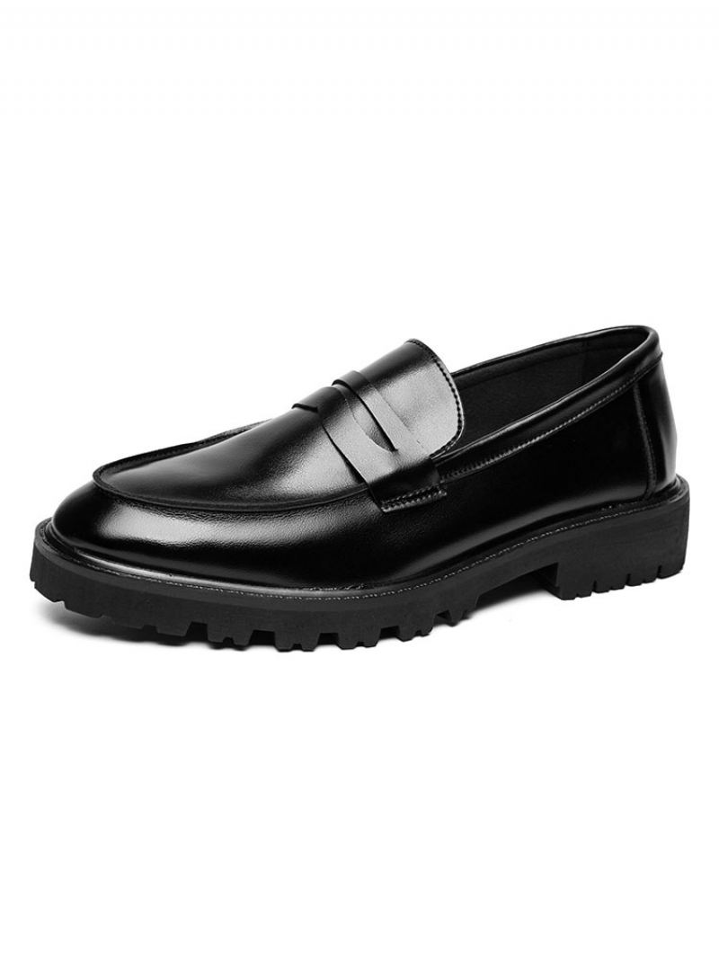 Loafer Sko For Menn Koselig Pu Skinn Monk Strap Slip-on - Svart