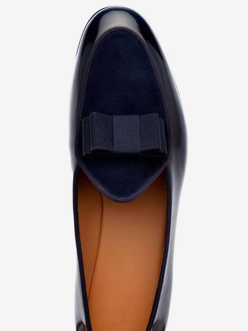 Loafer Sko For Menn Patent Pu Øvre Buer Prom Party Bryllup - Mørk Navy