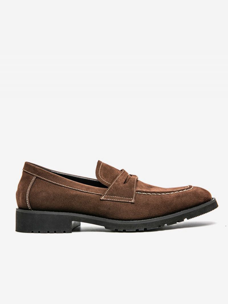 Loafer Sko For Menn Pu Lær Monk Strap Slip-on Prom Party - Kaffe Brun