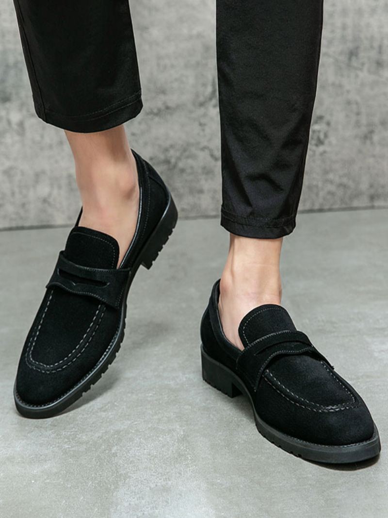 Loafer Sko For Menn Pu Lær Monk Strap Slip-on Prom Party - Sort