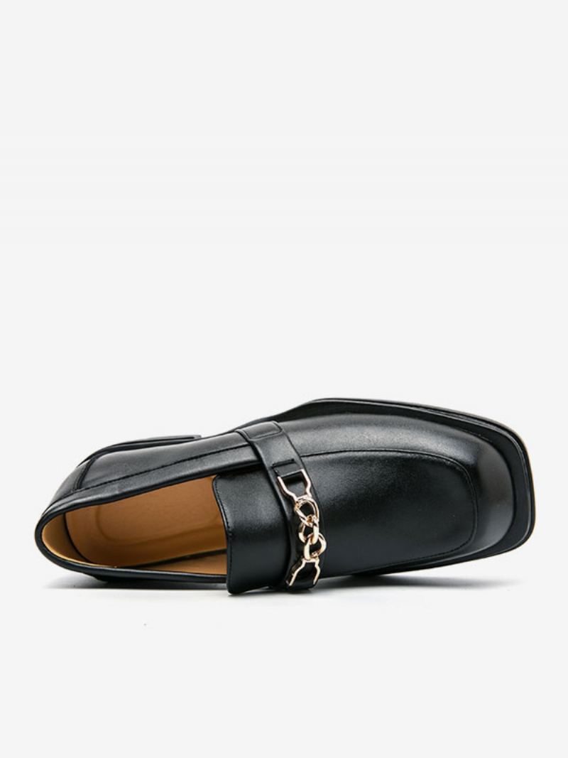 Loafer Sko For Menn Pu Leather Metal Details Slip-on - Svart