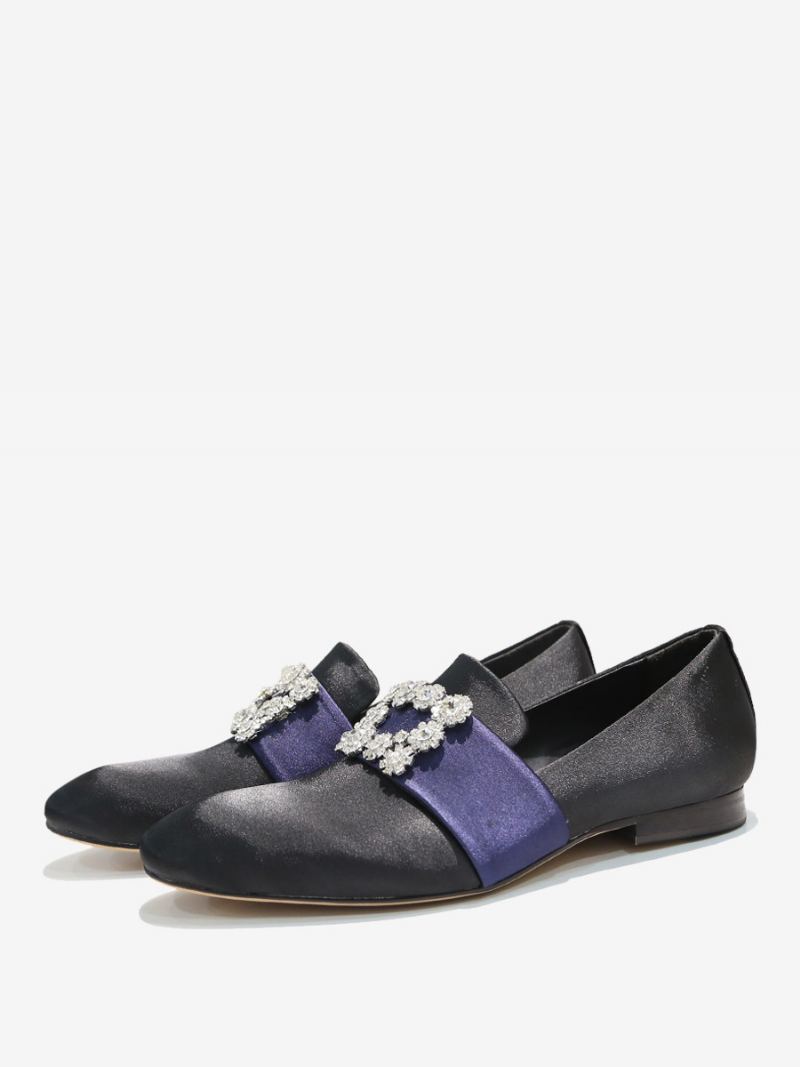 Loafer-sko For Menn Rund Tå Semsket Skinn Krystall Rhinestones Slip On-kjole Prom Party Bryllupssko