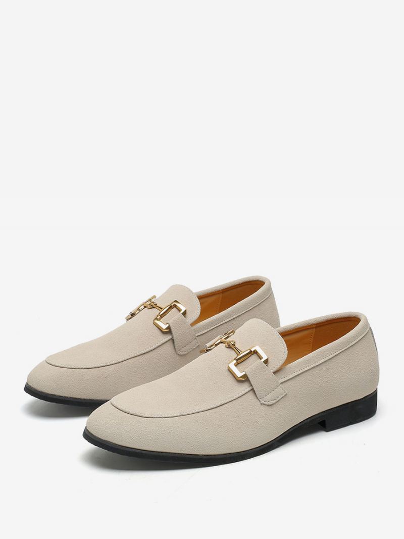 Loafer Sko For Menn Slip-on Metalldetaljer Rund Tå Pu-skinn - Kaffe Brun