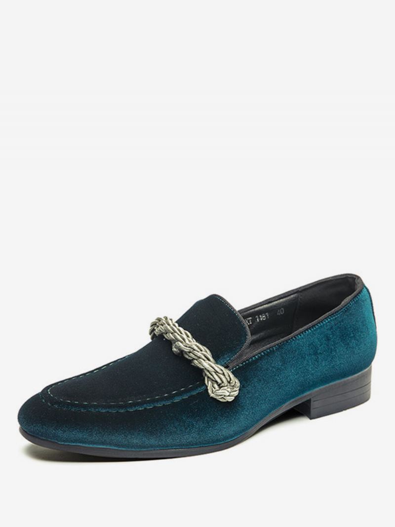 Loafer Sko For Menn Slip-on Monk Strap Rund Toe - Grønn