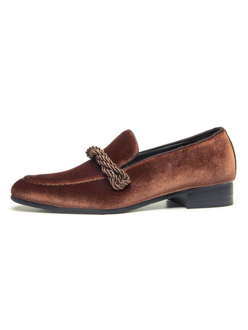 Loafer Sko For Menn Slip-on Monk Strap Rund Toe - Kaffe Brun