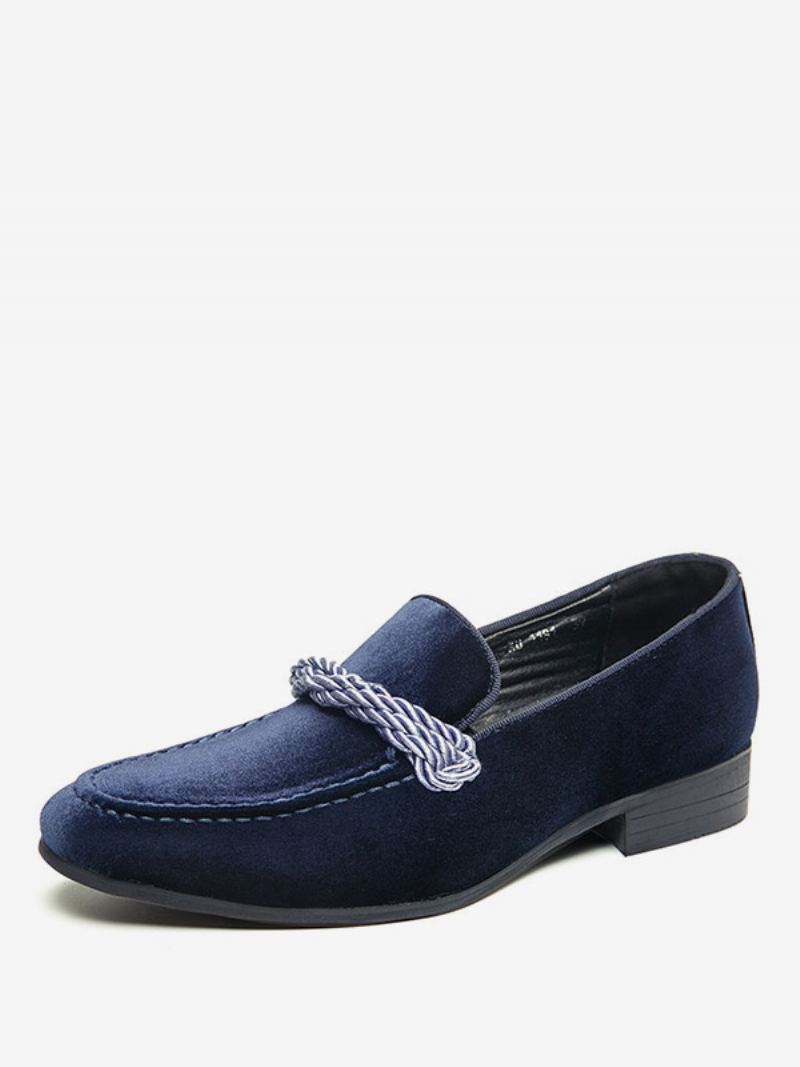 Loafer Sko For Menn Slip-on Monk Strap Rund Toe - Blå