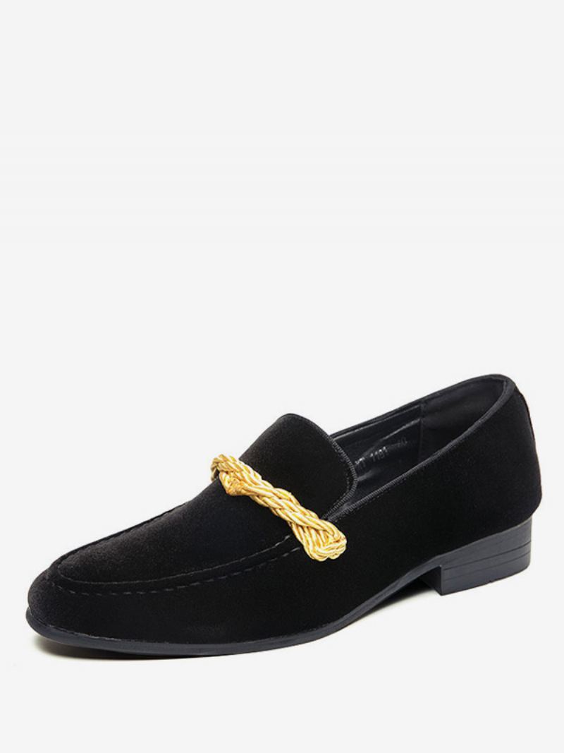 Loafer Sko For Menn Slip-on Monk Strap Rund Toe - Sort