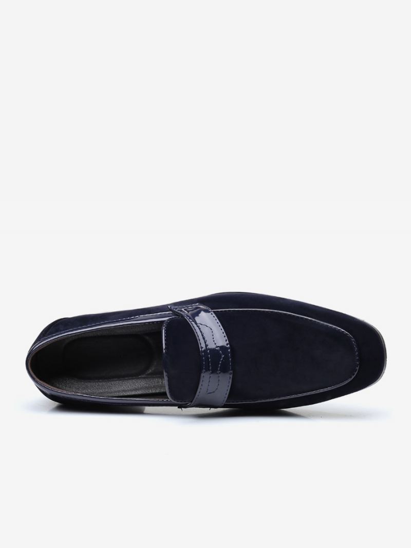 Loafer Sko For Menn Slip-on Monk Strap Rund Toe Pu Lær - Blå