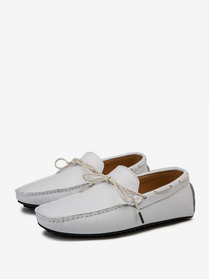 Loafer Sko For Menn Slip-on Rund Tå Pu-skinn - Beige