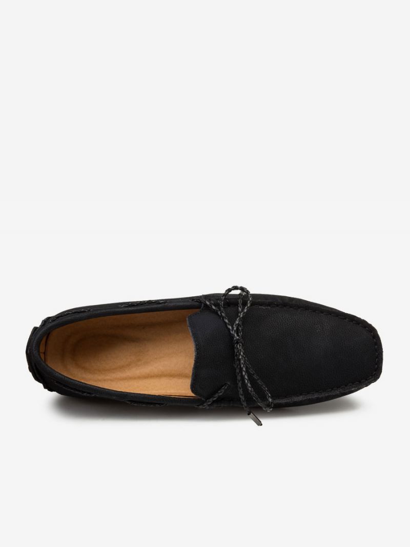 Loafer Sko For Menn Slip-on Rund Tå Pu-skinn - Sort