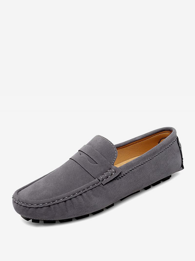 Loafer Sko Til Menn Rund Tå Slip-on Kjøresko - Grå