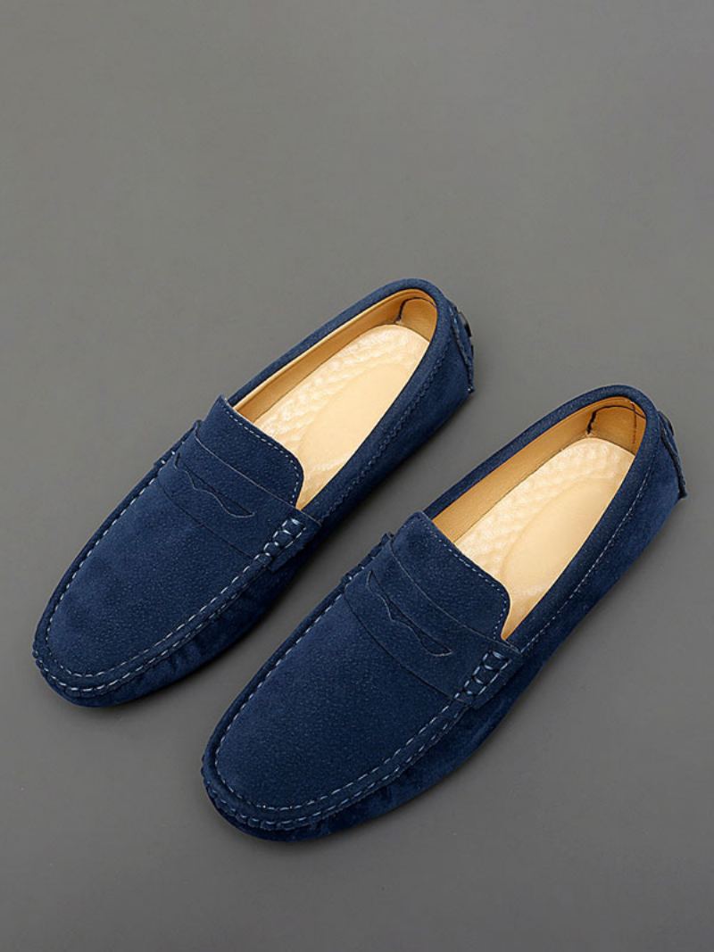 Loafer Sko Til Menn Rund Tå Slip-on Kjøresko - Blå