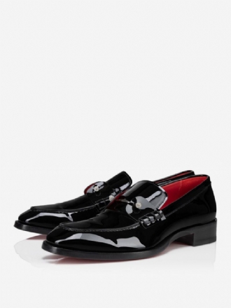 Loafer Slip-on Sko For Menn Patent Pu Øvre Spenne Prom Bryllupssko