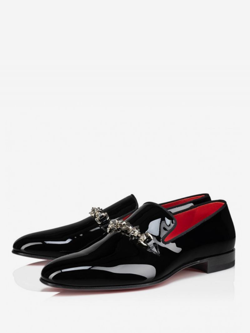 Loafers For Menn Patent Pu Øvre Kjeder Slip-on Prom Bryllupssko