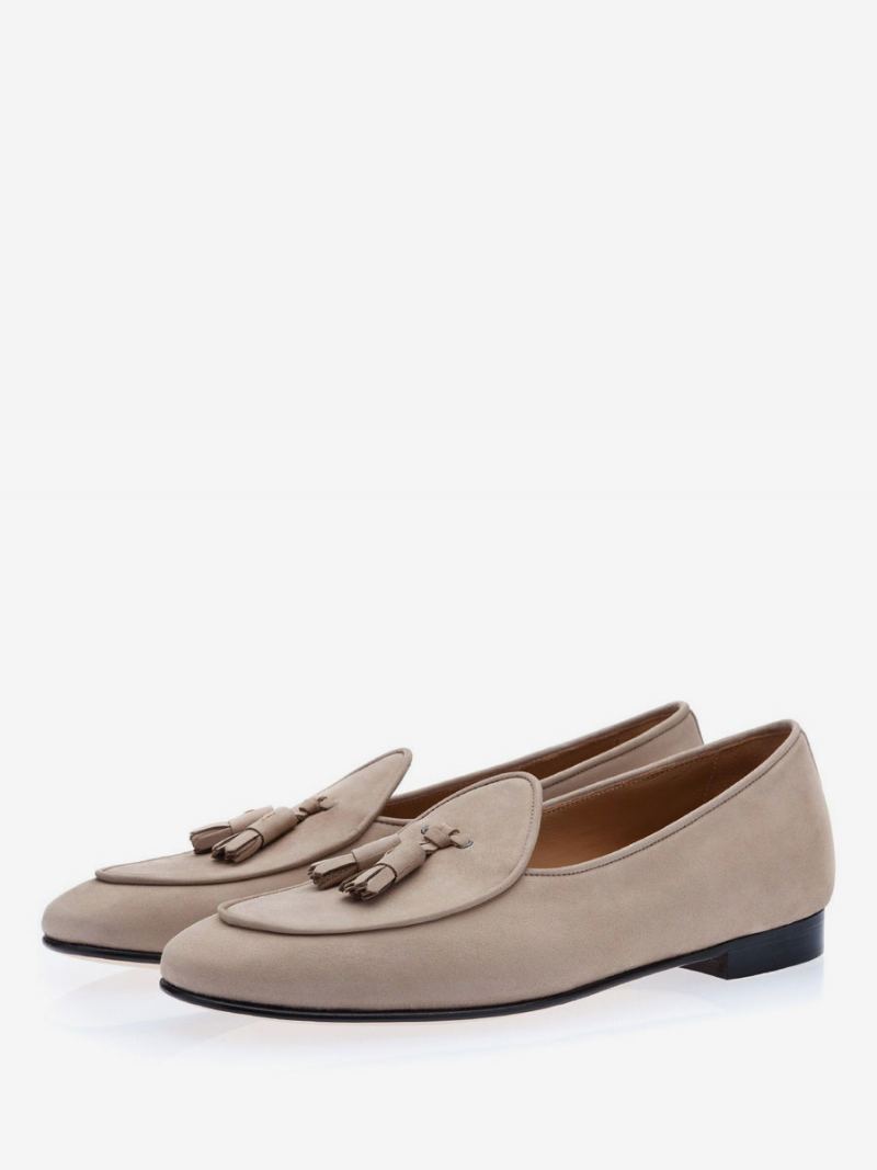 Menns Dusk Loafers For Menn I Aprikos Imitert Semsket Skinn Prom Party Bryllup Sko