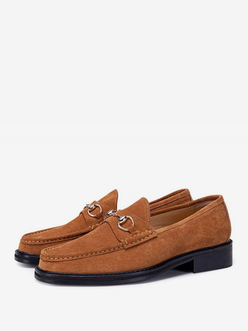 Menns Kid Skin Slip-on Loafer Sko Prom Bryllupssko - Kaffe Brun