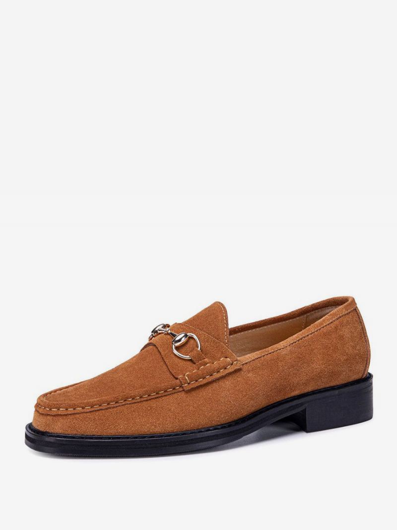 Menns Kid Skin Slip-on Loafer Sko Prom Bryllupssko - Kaffe Brun