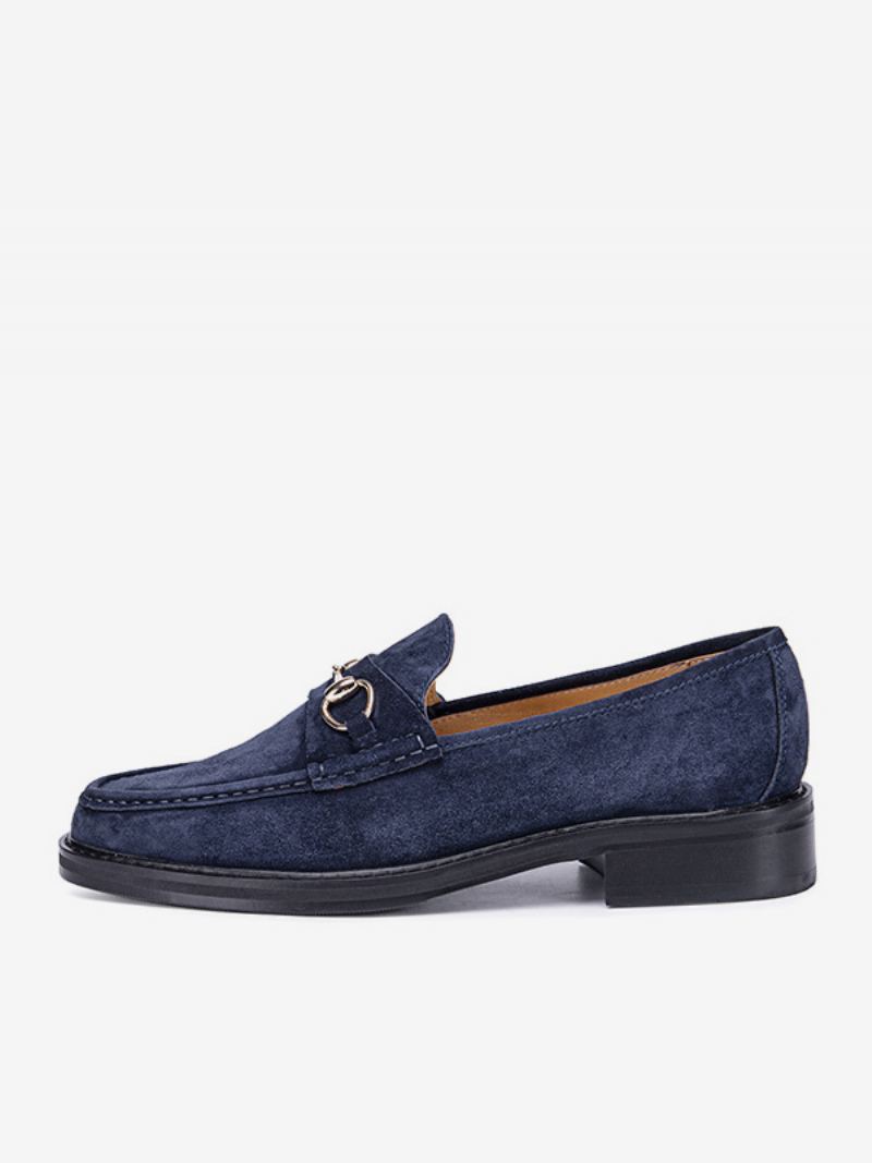 Menns Kid Skin Slip-on Loafer Sko Prom Bryllupssko - Blå