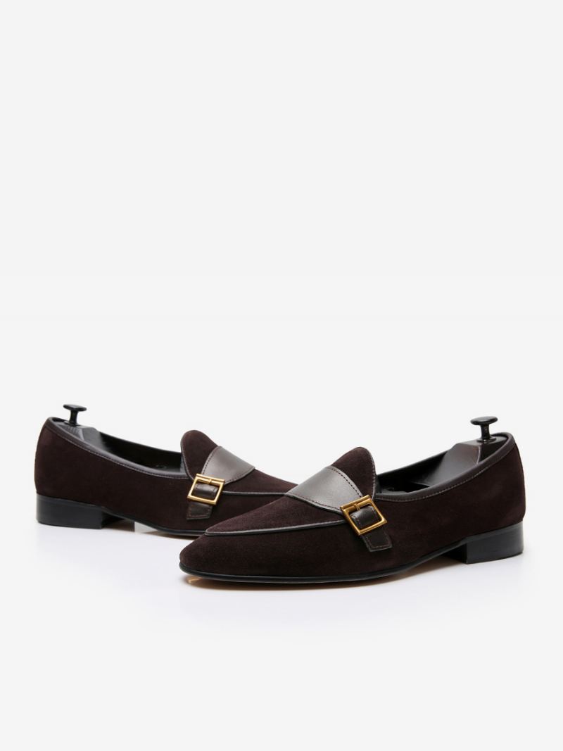 Menns Kuskinn Slip-on Loafer Prom Bryllupssko - Sjokolade