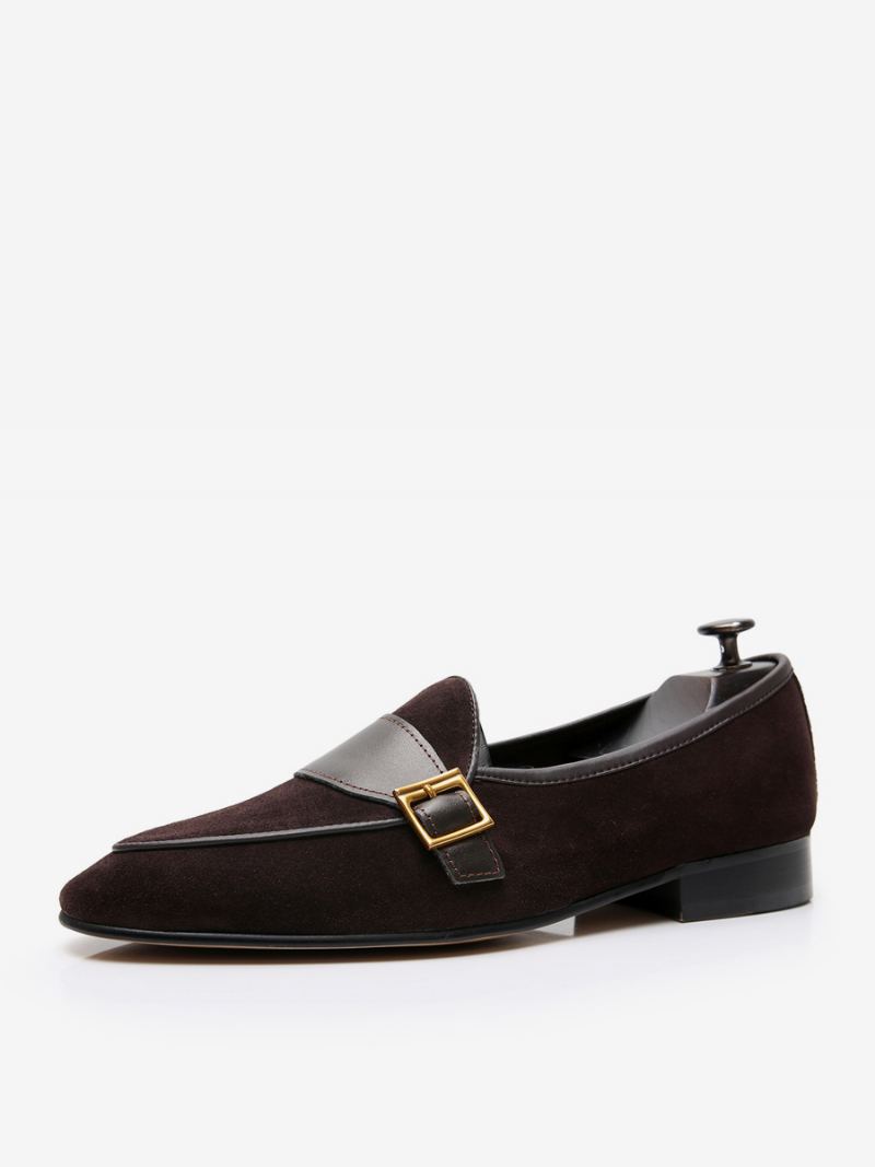 Menns Kuskinn Slip-on Loafer Prom Bryllupssko - Sjokolade