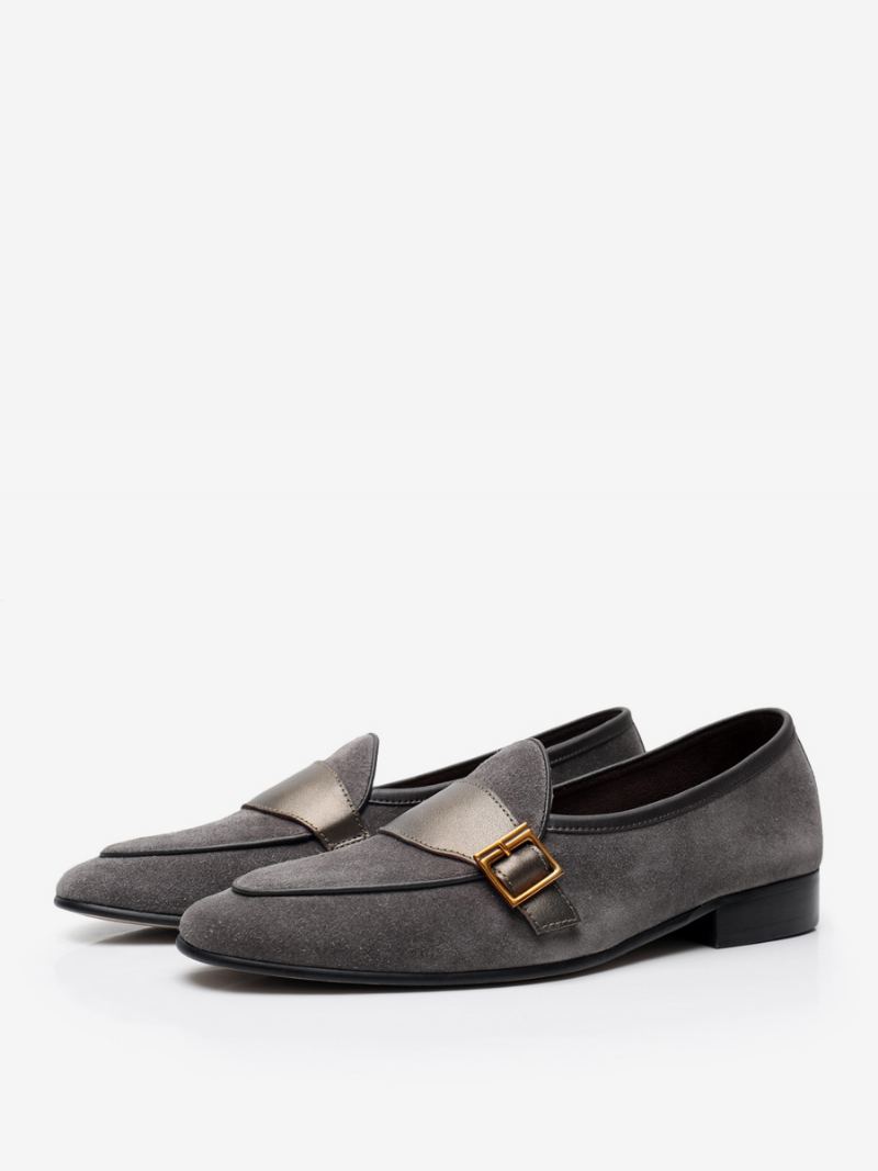 Menns Kuskinn Slip-on Loafer Prom Bryllupssko - Grå