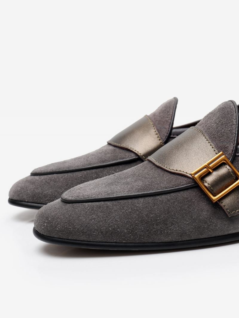 Menns Kuskinn Slip-on Loafer Prom Bryllupssko - Grå