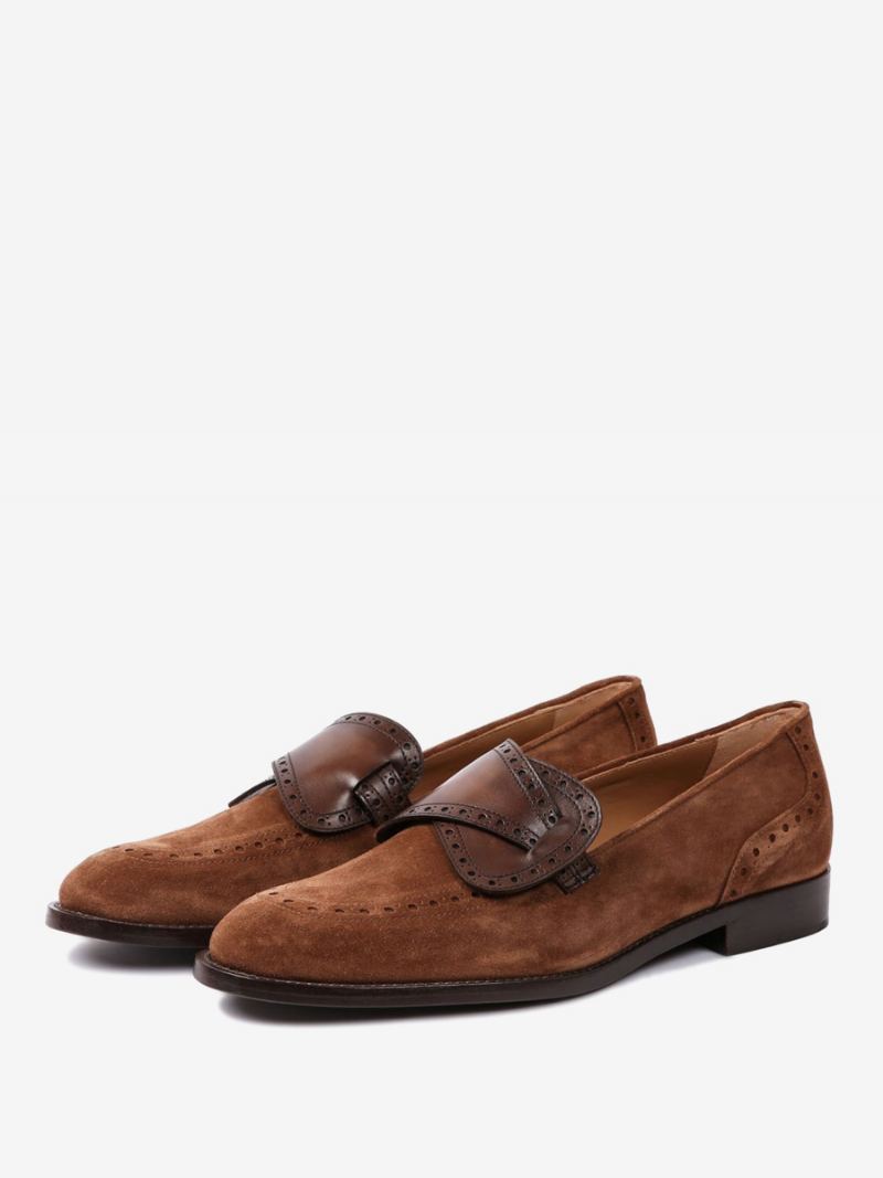 Menns Kuskinn Slip-on Loafer Semsket Prom Bryllupssko