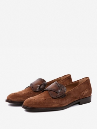 Menns Kuskinn Slip-on Loafer Semsket Prom Bryllupssko