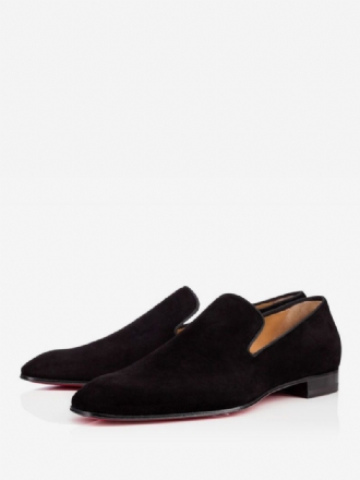 Menns Loafer Prom Party Bryllupssko Slip-on Square Toe Semsket Skinn