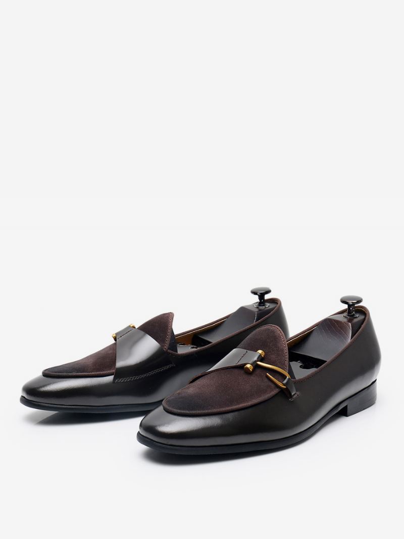 Menns Mne's Kuskinn Slip-on Loafer Prom Bryllupssko - Dyp Brun