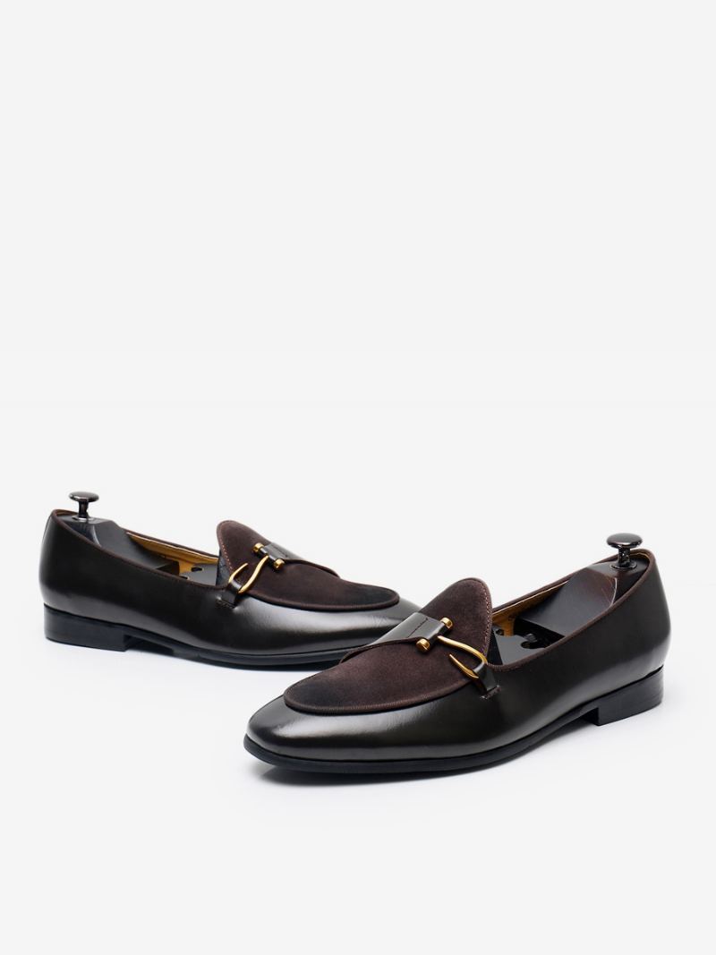 Menns Mne's Kuskinn Slip-on Loafer Prom Bryllupssko - Dyp Brun