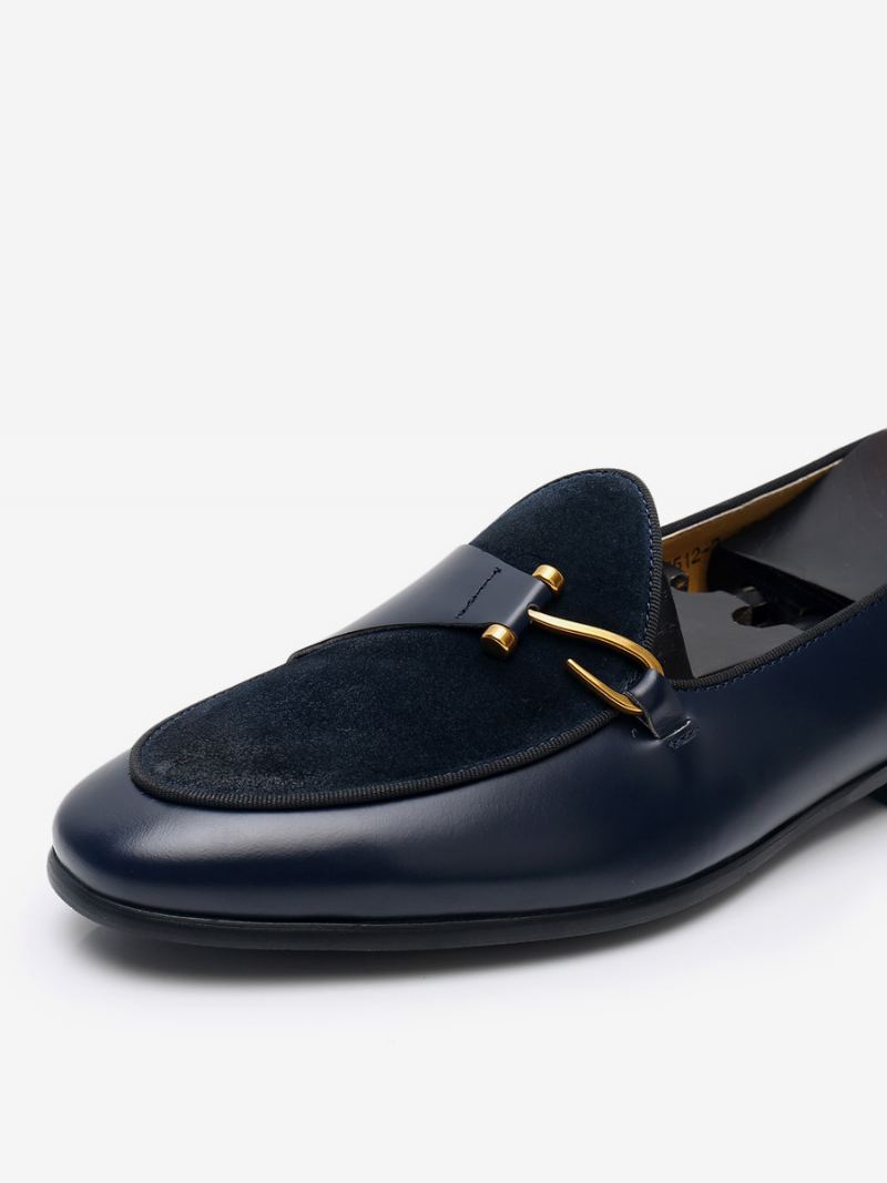 Menns Mne's Kuskinn Slip-on Loafer Prom Bryllupssko - Dyp Blå