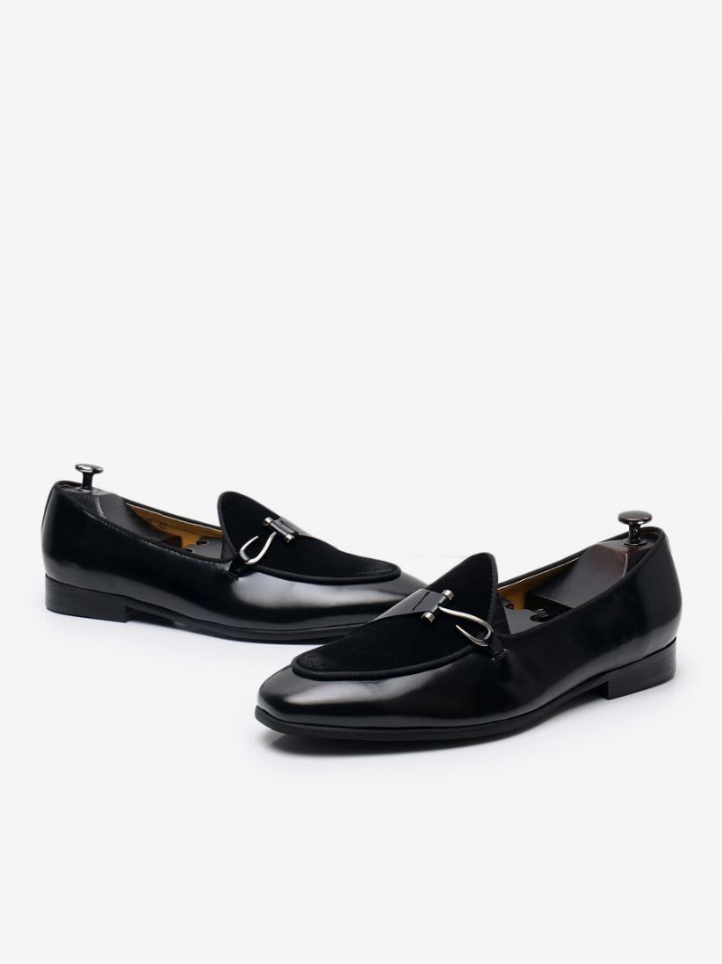 Menns Mne's Kuskinn Slip-on Loafer Prom Bryllupssko - Sort