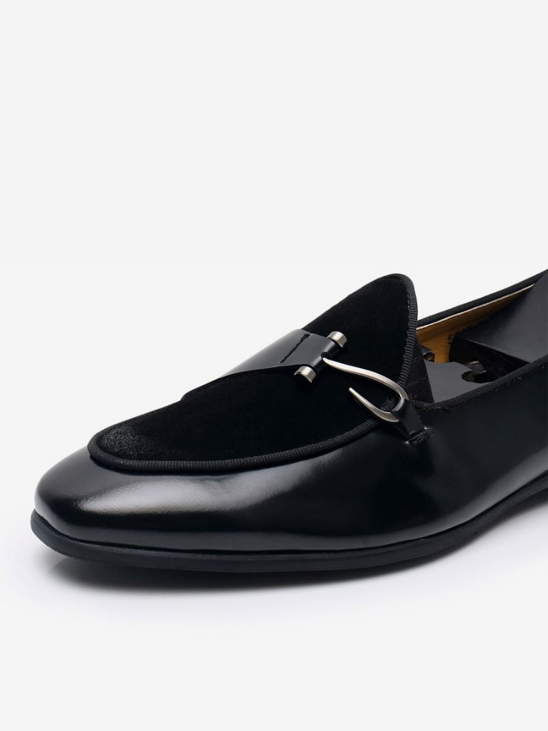 Menns Mne's Kuskinn Slip-on Loafer Prom Bryllupssko - Sort