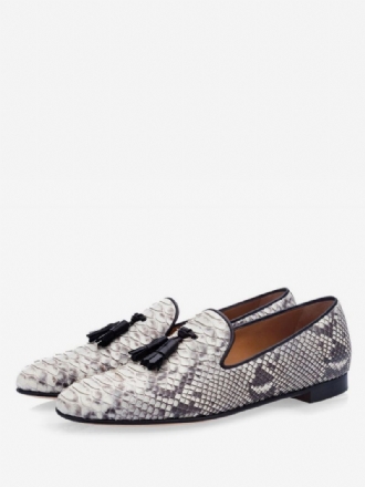 Menns Snakeskin Tassel Loafers Prom Party Bryllupssko