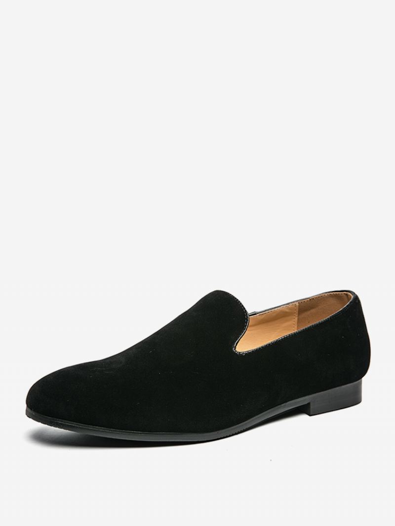 Men's Prom Pu Leather Slip-on Loafer Sko - Sort