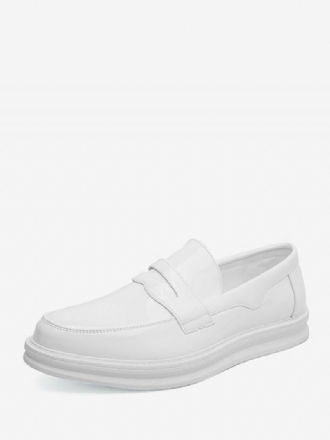 Penny Loafers For Menn Hvit Rund Tå Slip On Dress Sko