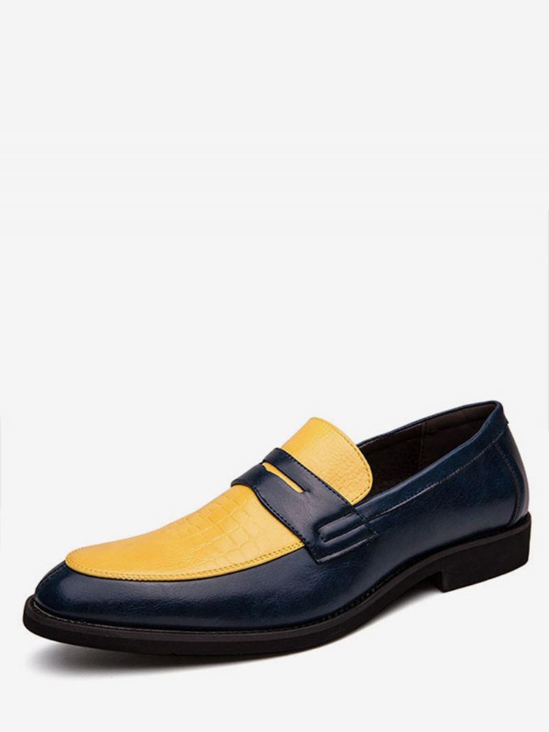 Penny Loafers For Menn I To Tone Ballfest Bryllupssko - Gul