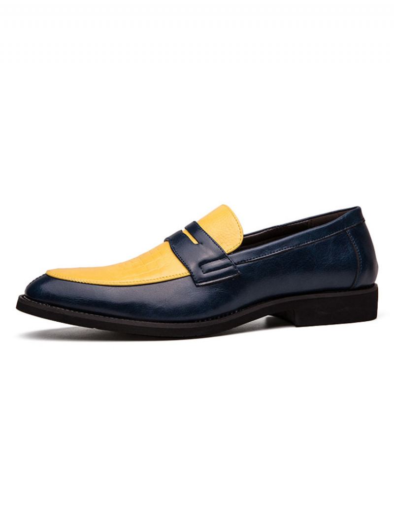 Penny Loafers For Menn I To Tone Ballfest Bryllupssko - Gul