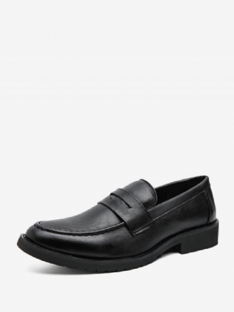 Prom Loafers Slip-on Rund Toe Pu Leather Loafer Sko